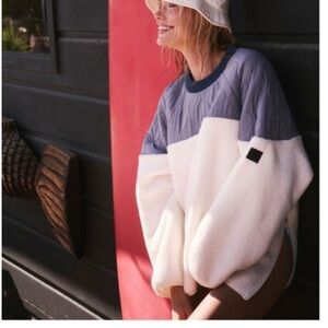 Free People Drifter quilted fleece crew pullover XS NWT